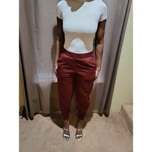 Universal standard Jogger Pants Women Size Xs Burgundy Pockets Pull On